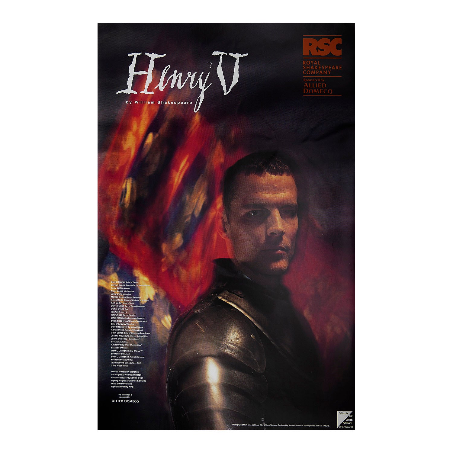 An original poster for the 1995 Royal Shakespeare Company (RSC) production of Henry V