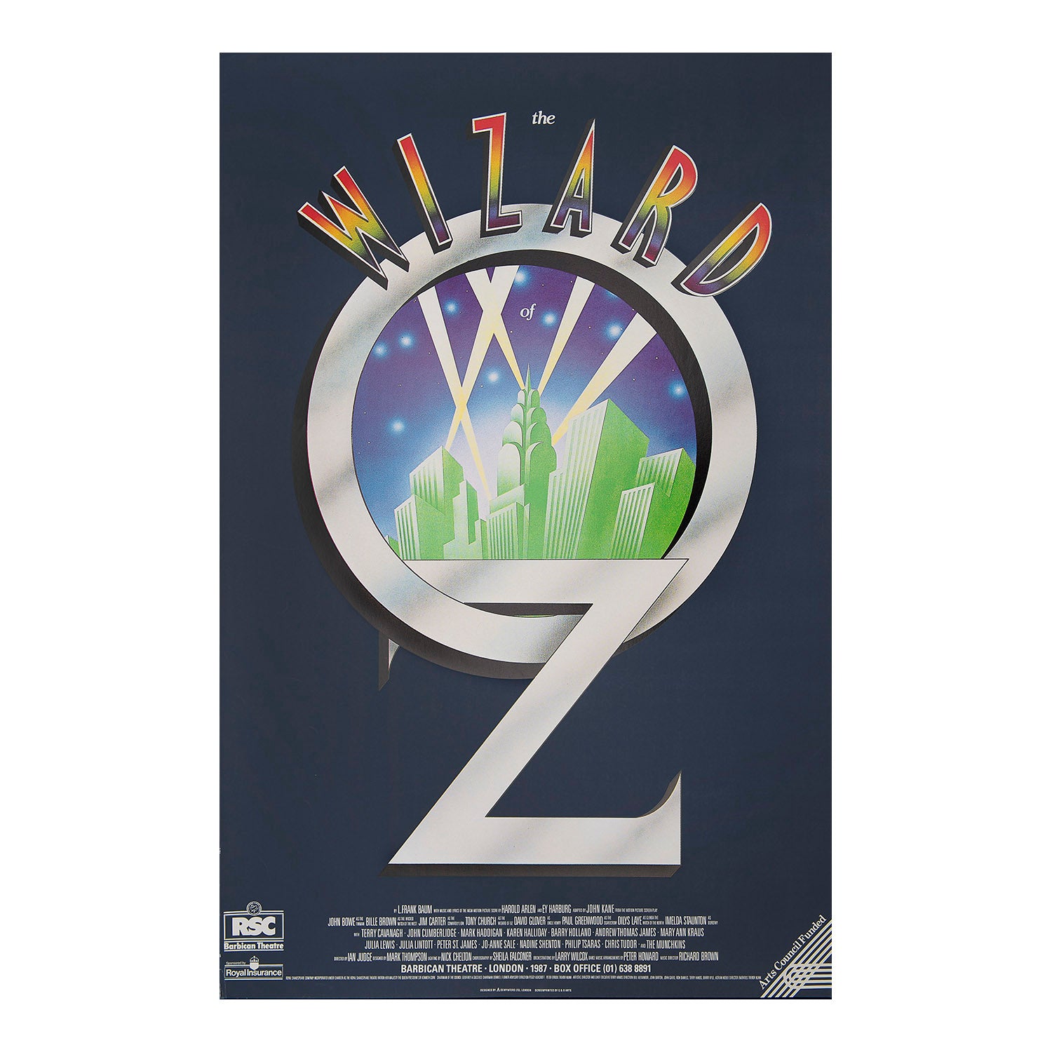 An original poster for the 1987 Royal Shakespeare Company (RSC) production of The Wizard of Oz by L Frank Baum and starring Imelda Staunton as Dorothy.