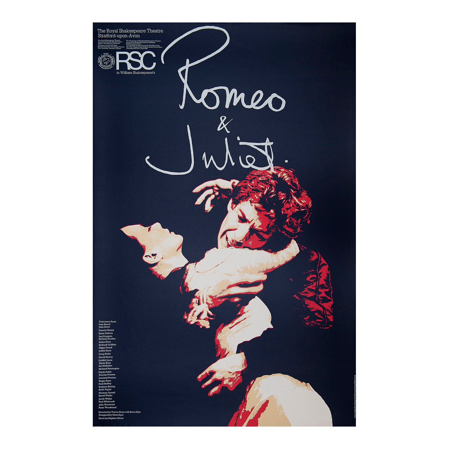 An original poster for the 1976 Royal Shakespeare Company (RSC) production of Romeo and Juliet. 