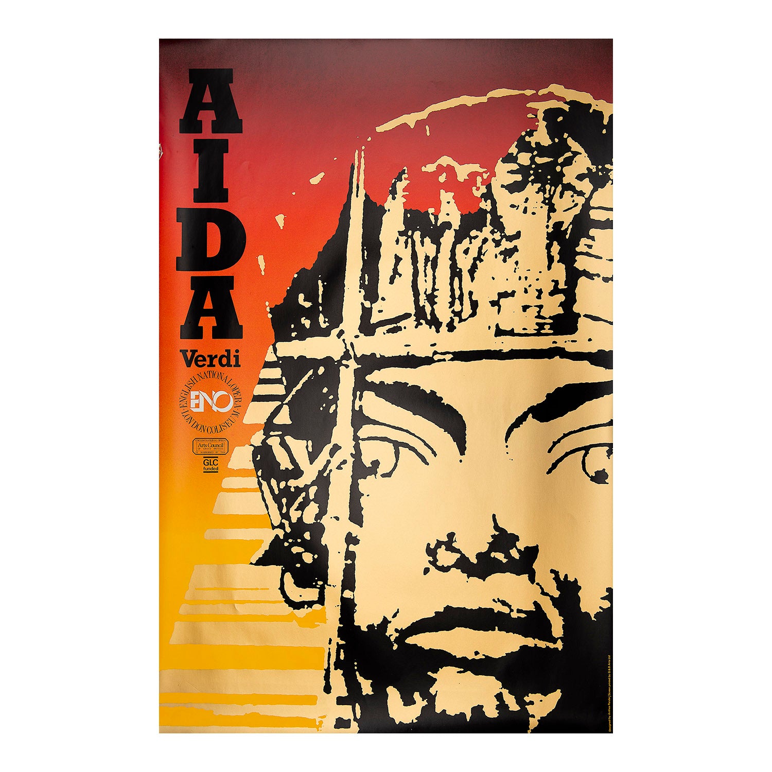 Original English National Opera poster, Aida, London Coliseum, c.1984.