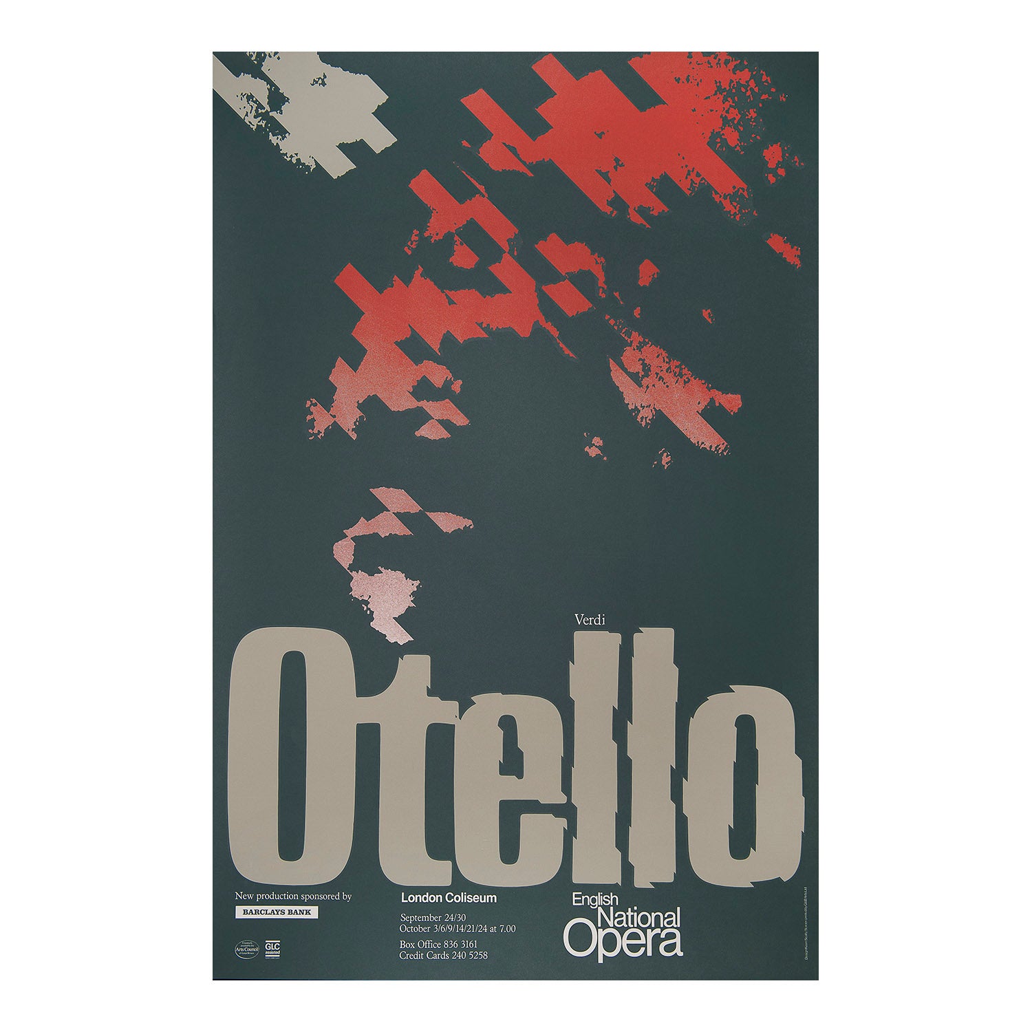 An original English National Opera poster for a production of Otello, London Coliseum, 1981