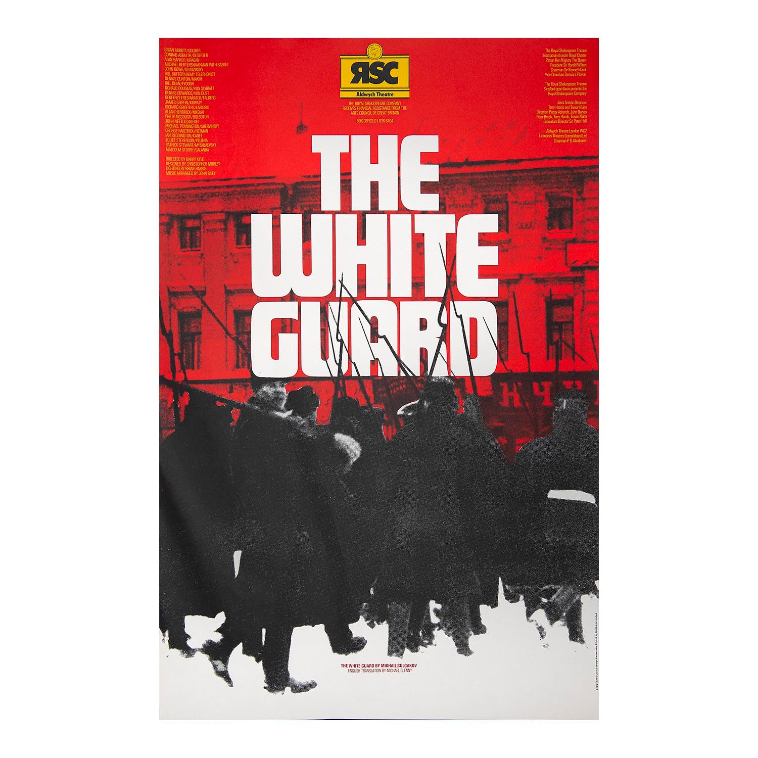 Original theatre poster for a production of The White Guard (by Mikhail Bulgakov), Aldwych Theatre, 1979. 