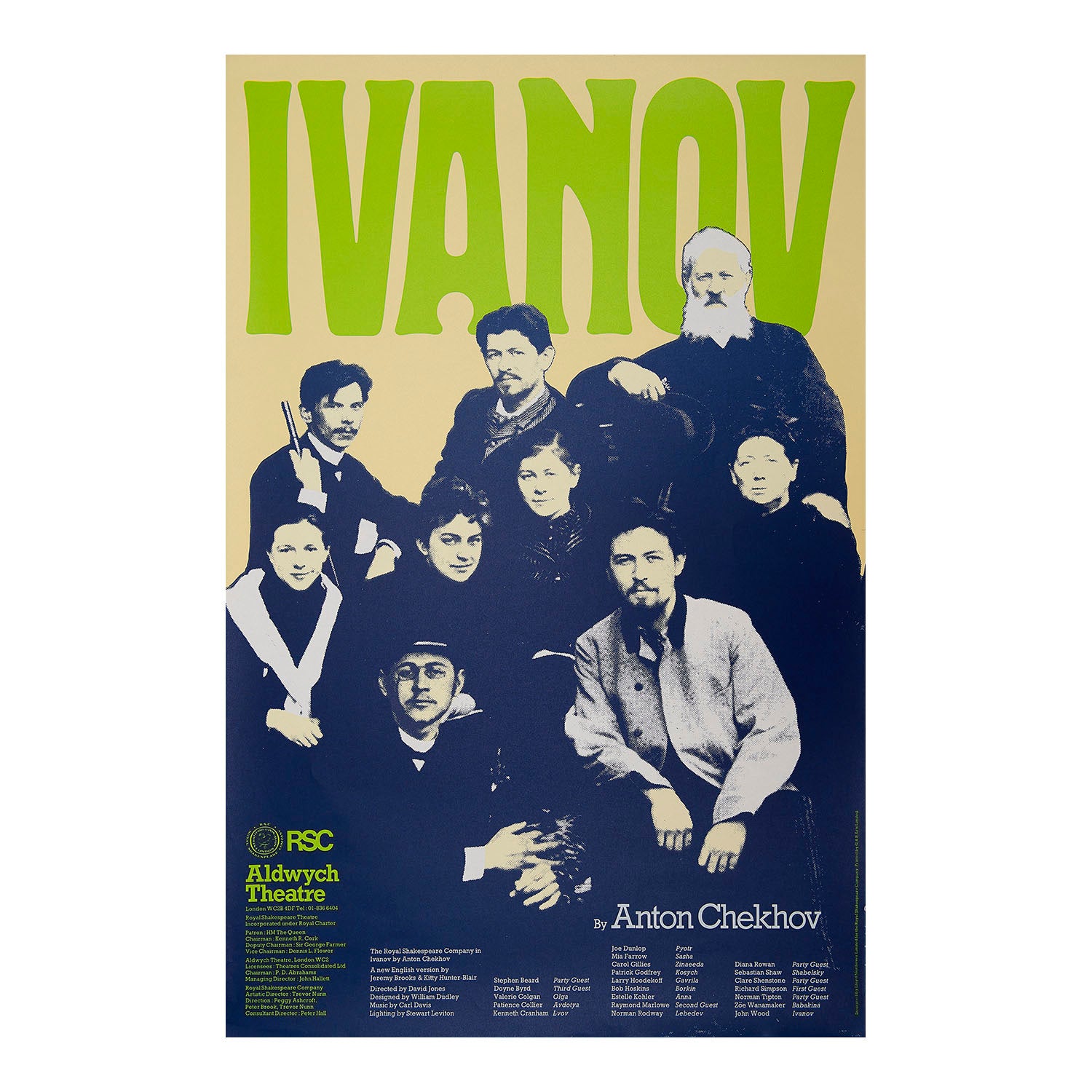 Original theatre poster for a production of Ivanov (by Anton Chekhov), Royal Shakespeare Company, Aldwych Theatre, 1976