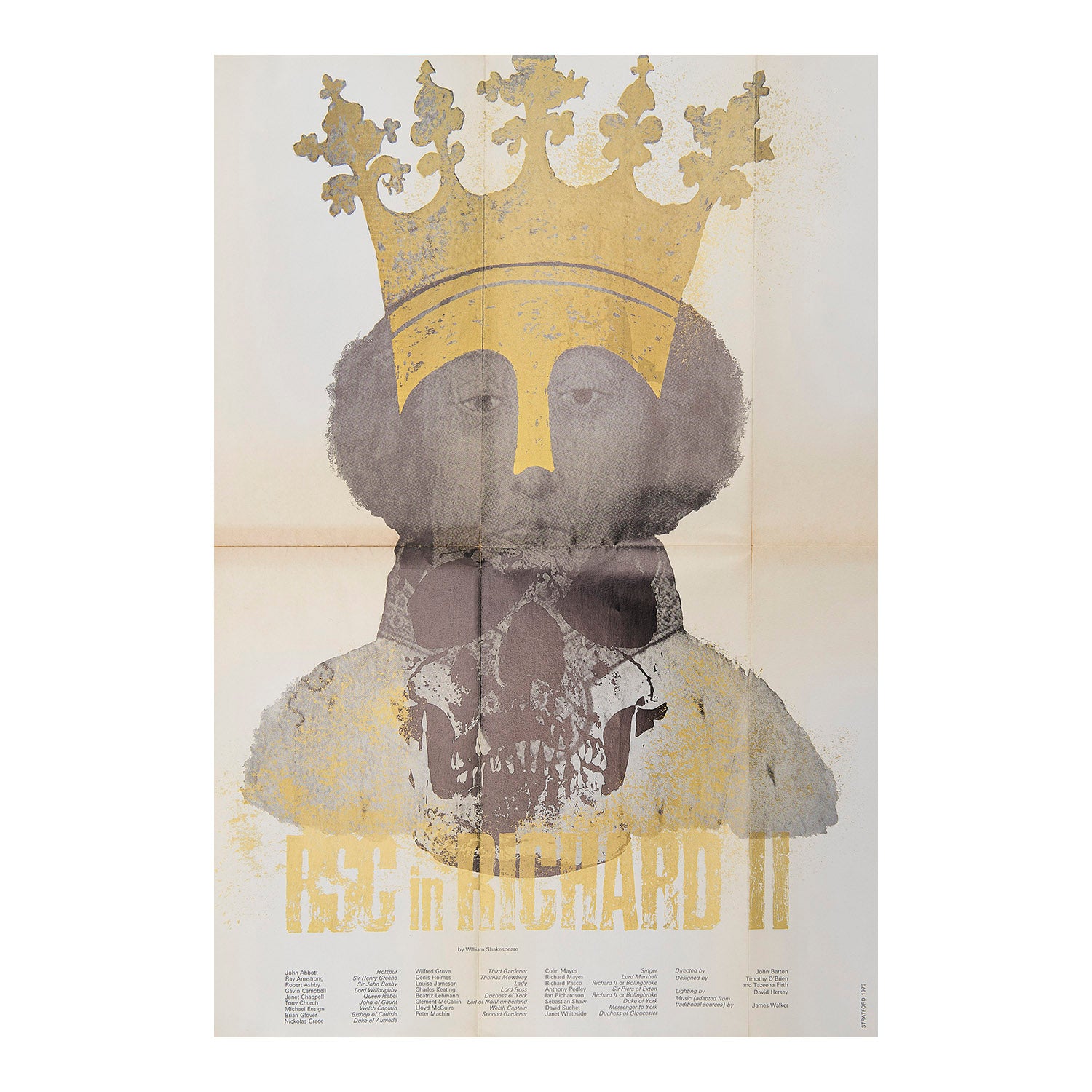 Original theatre programme poster for a production of Richard II, Royal Shakespeare Company, Stratford-Upon-Avon,1973.