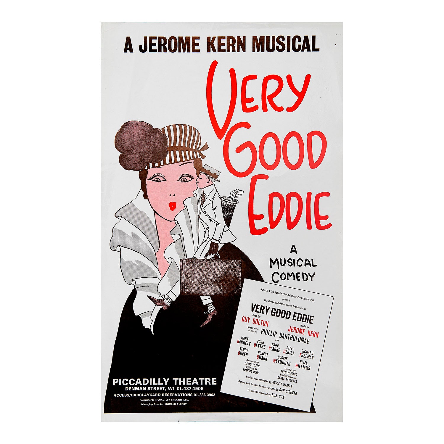 Original theatre poster for a production of Very Good Eddie (by Guy Bolton &amp; Jerome Kern), Piccadilly Theatre, 1976