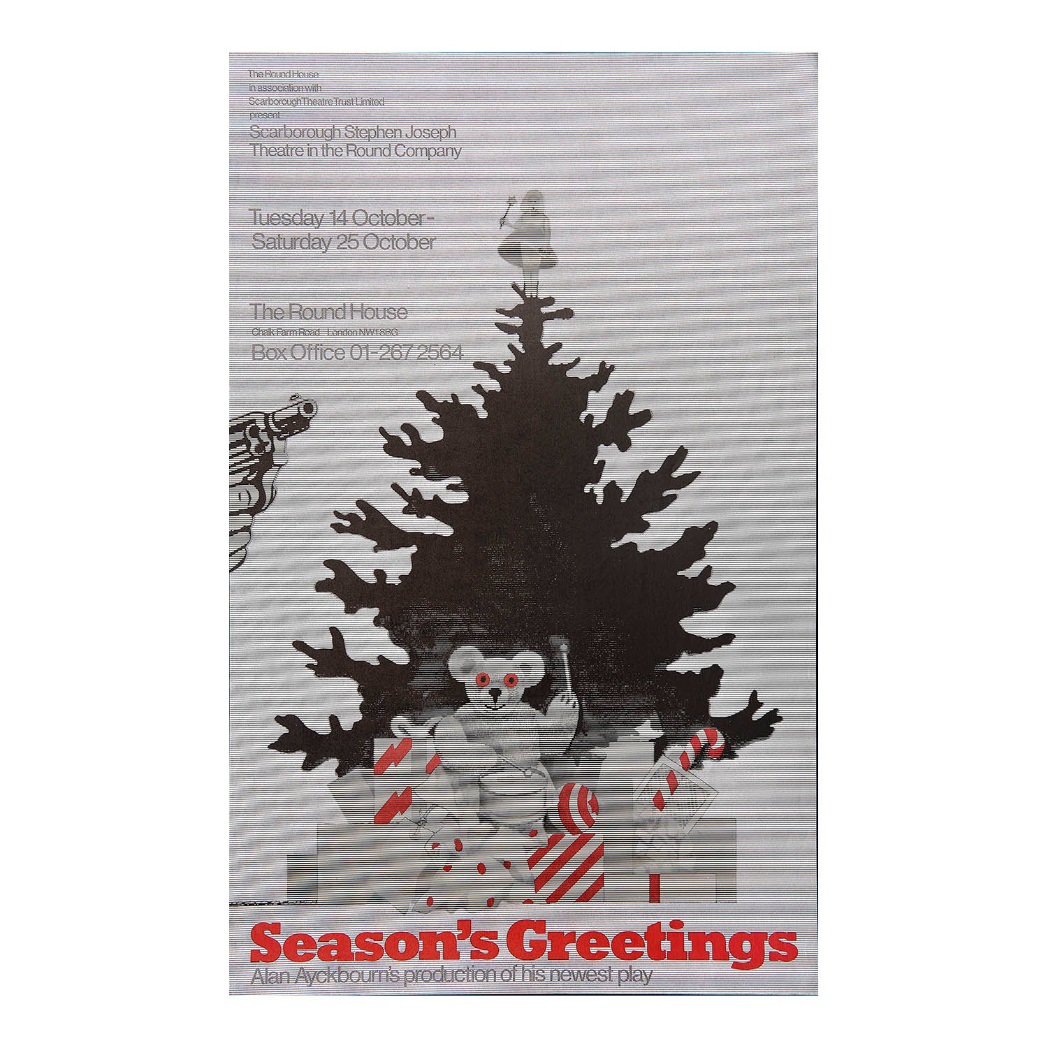 Original theatre poster for a production of Season's Greetings (by Alan Ayckbourn), The Round House, 1980. 