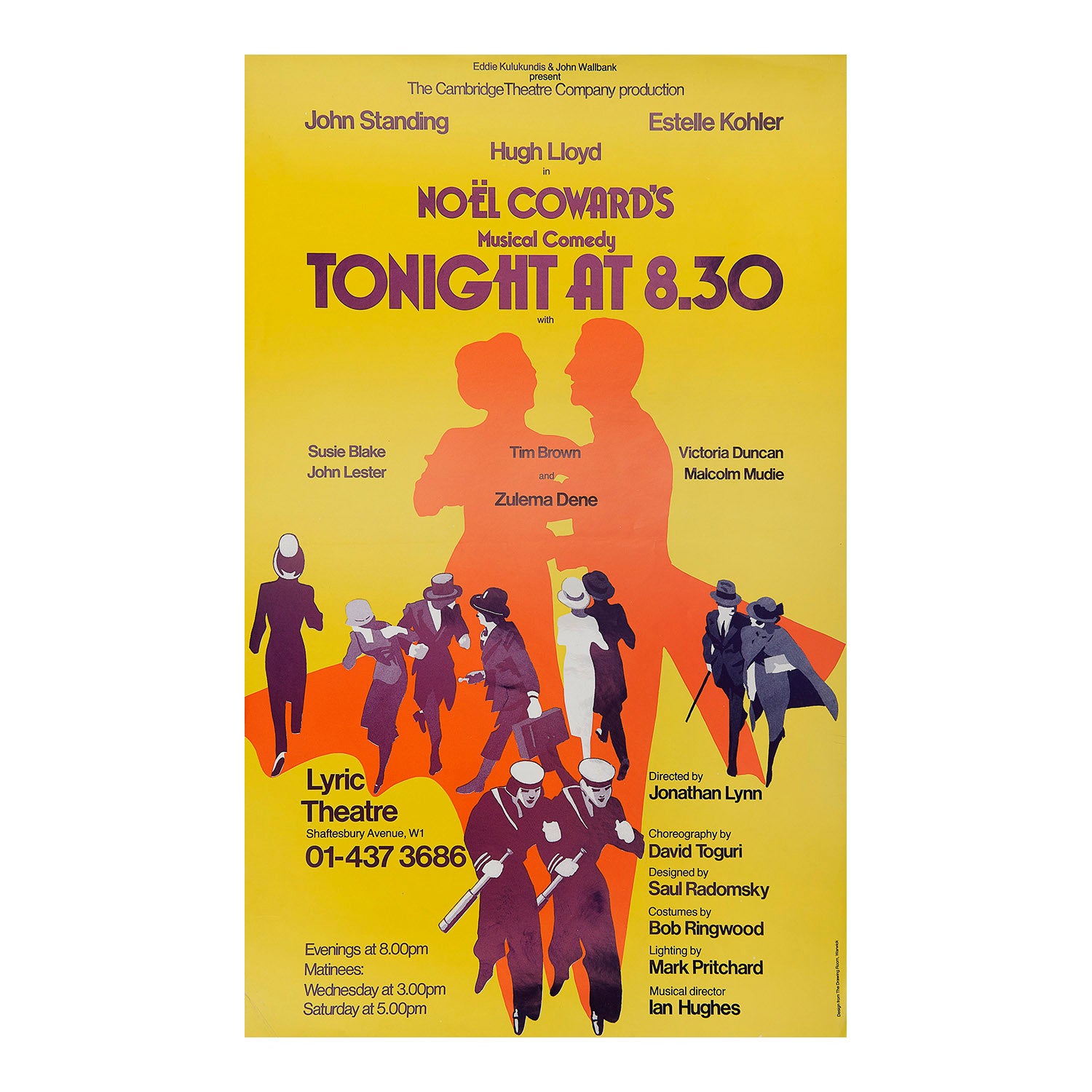 Original theatre poster for a production of Tonight at 8:30 (by Noël Coward), Lyric Theatre, 1981.