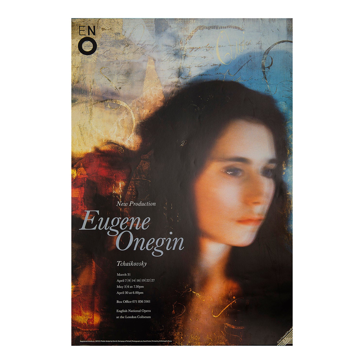 Original English National Opera poster, Eugene Onegin, London Coliseum, 1993.