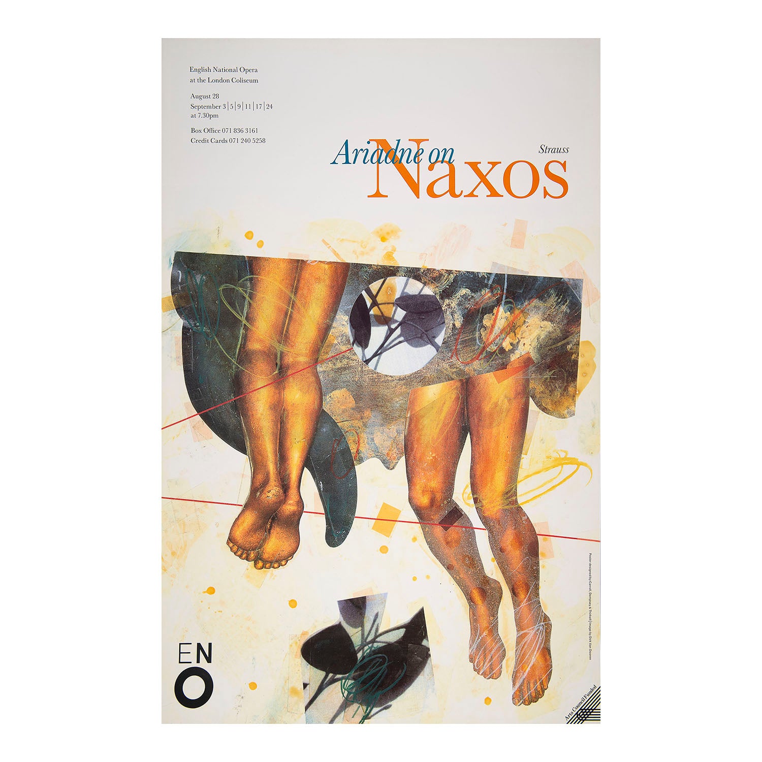 Original English National Opera poster, Ariadne on Naxos, c. 1990