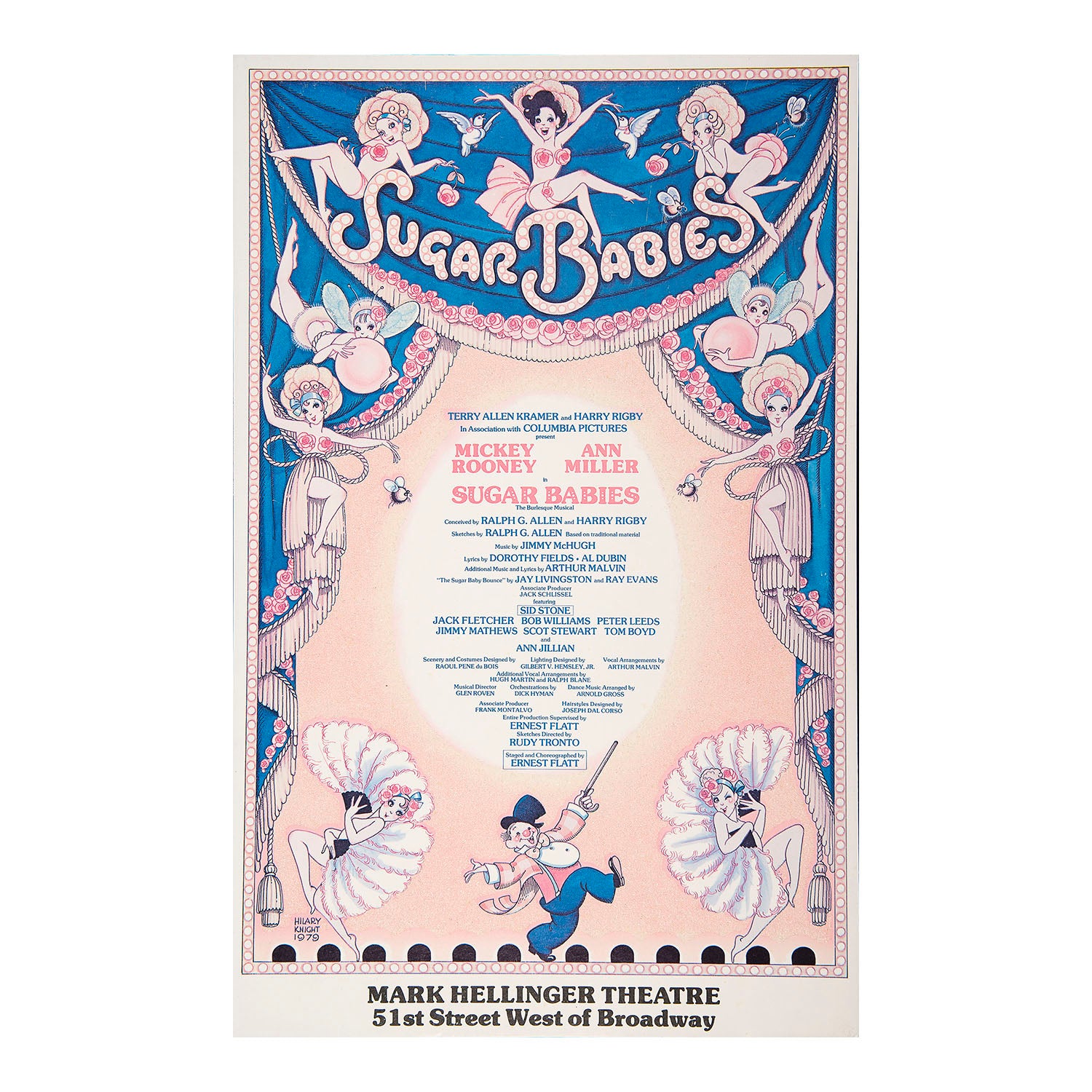 Original Broadway theatre poster for the opening production of Sugar Babies, Mark Hellinger Theatre, New York, 1979