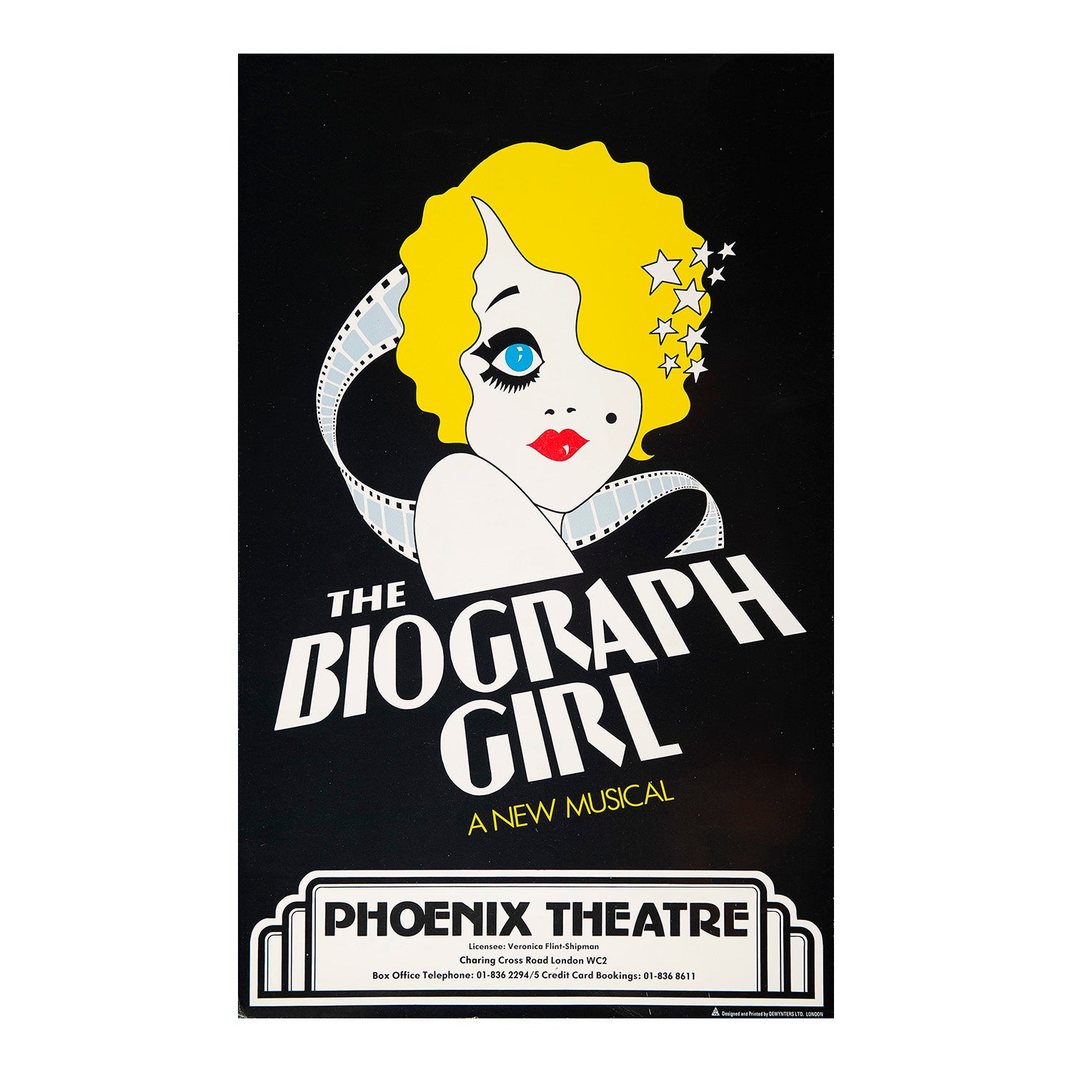 Original theatre poster for a production of The Biograph Girl, Phoenix Theatre, 1980