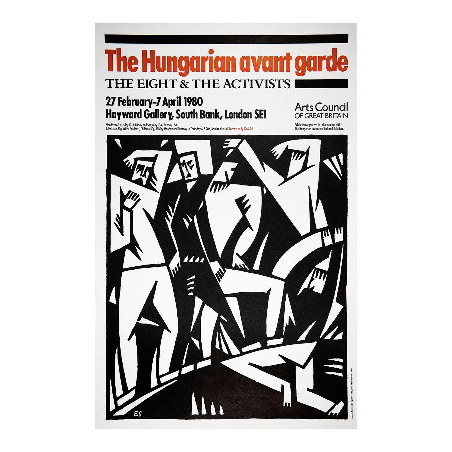 An original art exhibition poster, The Hungarian avant garde. The Eight &amp; The Activists, Hayward Gallery, Arts Council 1980