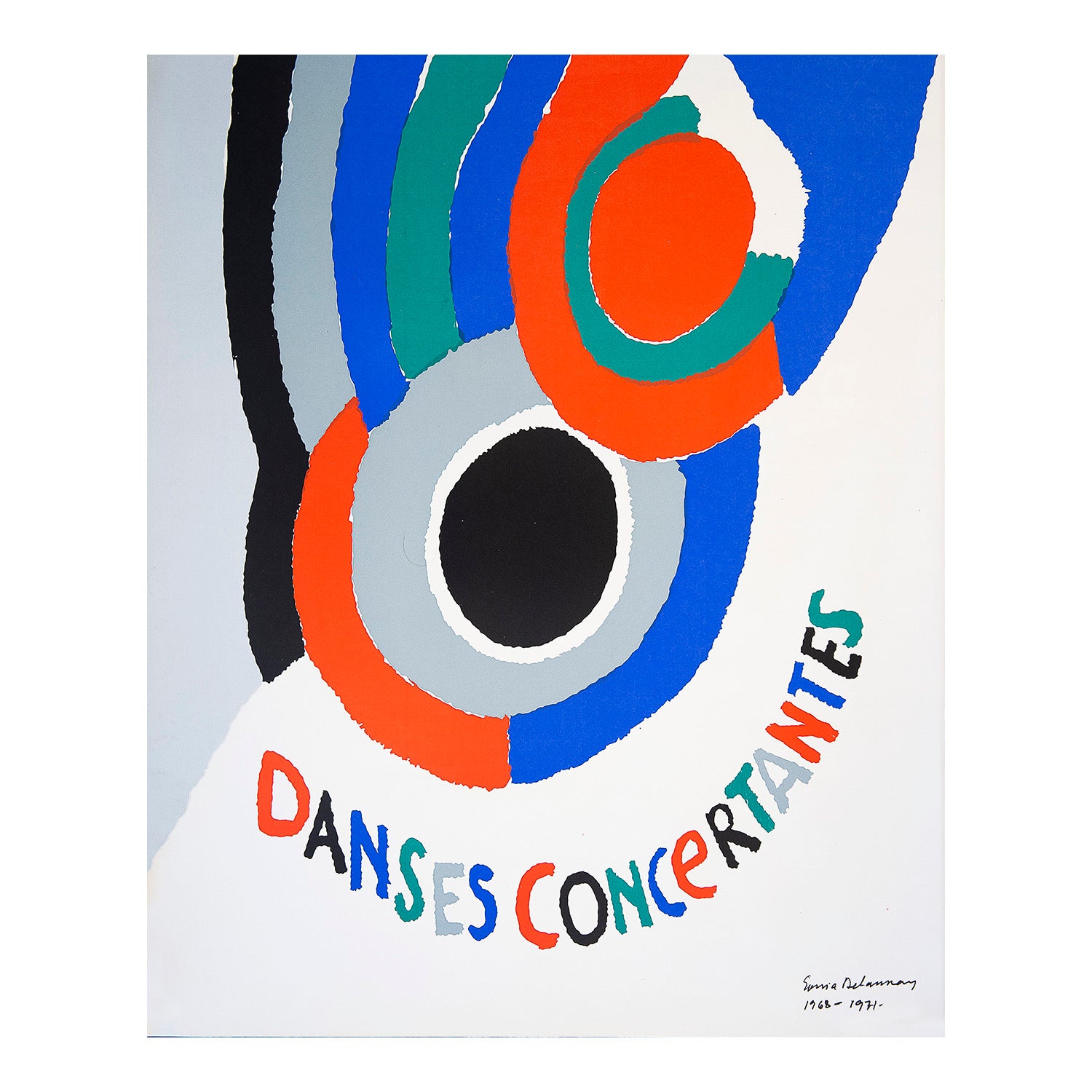 An original art exhibition poster, Danses Concertantes Sonia Delaunay, 1971