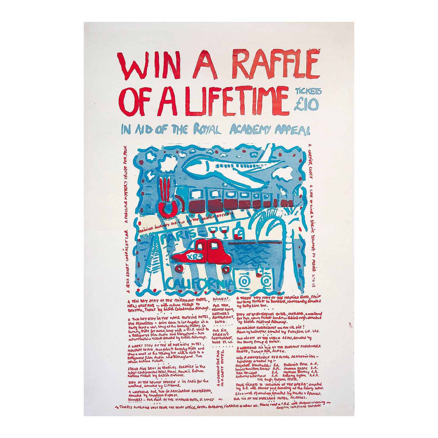 An original Royal Academy Appeal poster, c. 1985. 