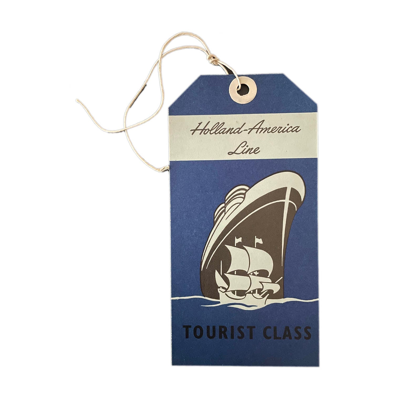 Original double-sided tie-on Holland - America Line Luggage tag, c.1955.